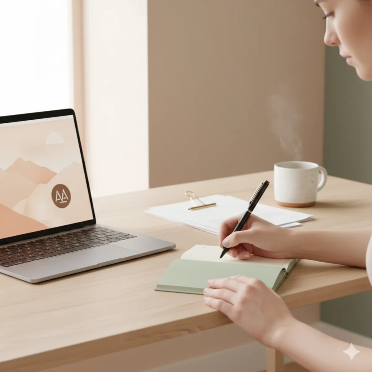 Professional working at desk